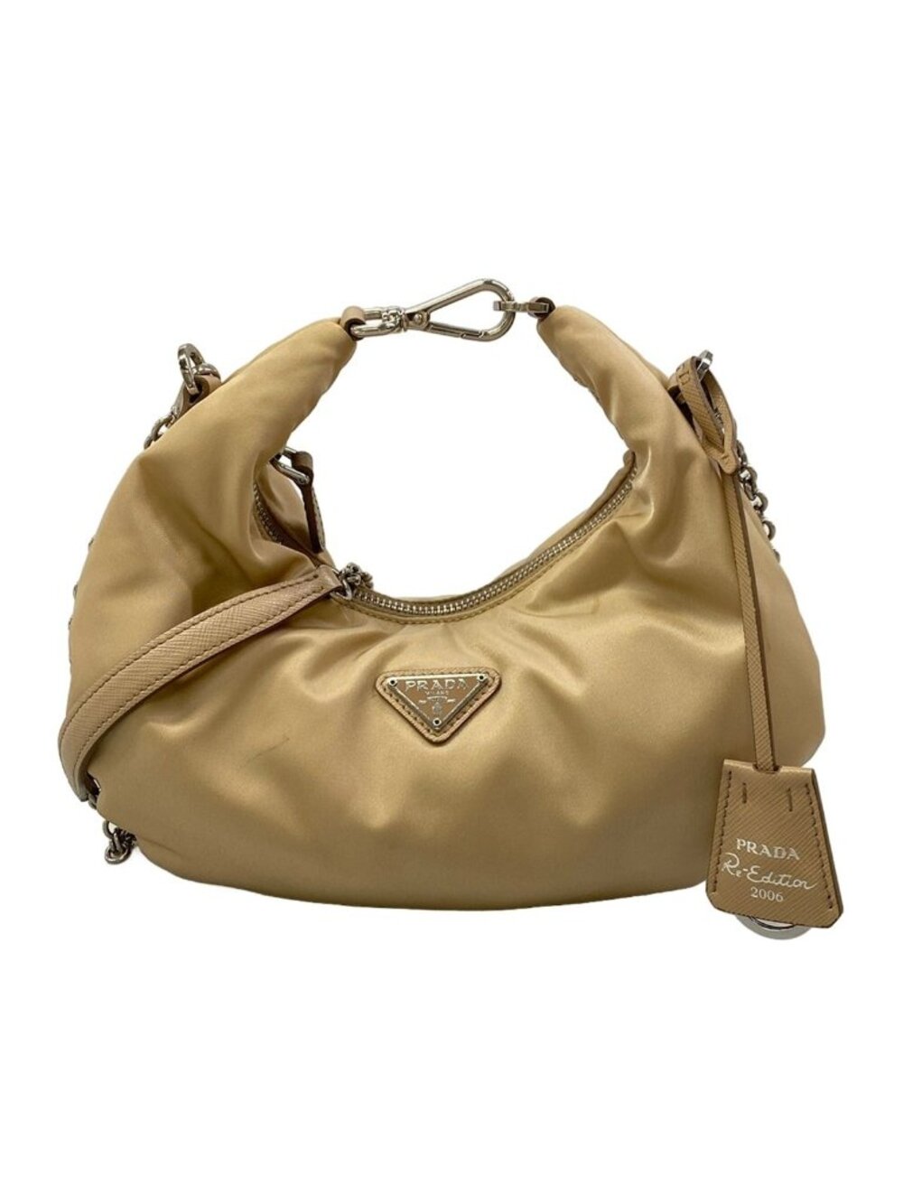 Prada Shoulder Bag Beige Chain